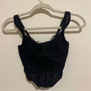 Gilly Hicks Black Lace Corset Top size Small